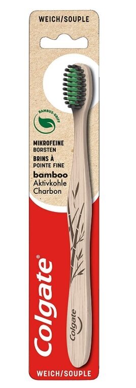 Minkštas dantų šepetėlis Colgate Toothbrush Bamboo Activated Carbon kaina ir informacija | Dantų šepetėliai, pastos | pigu.lt