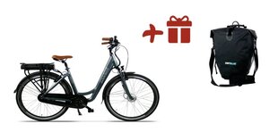 Elektrinis dviratis Wagner Algau 28", pilkas + Dviračio bagažinės krepšys Blaupunkt Dot-Blue GT400, 25,4 l kaina ir informacija | Elektriniai dviračiai | pigu.lt