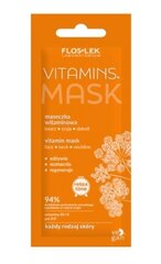 Vitamininė kaukė veidui, kaklui ir dekoltė Flos-Lek Vitamins. Mask, 6 ml цена и информация | Маски для лица, патчи для глаз | pigu.lt