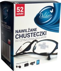 Drėgnos akinių servetėlės Delikato, 52 vnt. kaina ir informacija | Drėgnos servetėlės, paklotai | pigu.lt