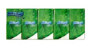 Popierinės servetėlės Soft&Easy Tissues 3-ply Mint, 10 vnt. kaina ir informacija | Vatos gaminiai, drėgnos servetėlės | pigu.lt