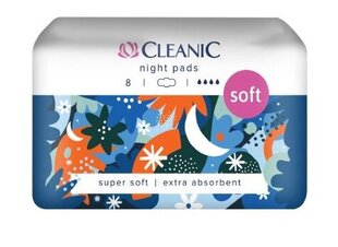 Higieniniai naktiniai paketai Cleanic Super Soft. 8 vnt. kaina ir informacija | Tamponai, higieniniai paketai, įklotai | pigu.lt