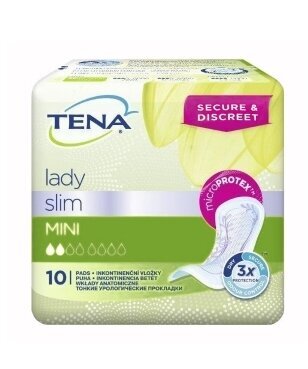 Higieniai įklotai Tena Lady Slim Mini, 10 vnt. цена и информация | Tamponai, higieniniai paketai, įklotai | pigu.lt