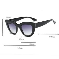 Katės stiliaus akiniai nuo saulės moterims, juoda kaina ir informacija | Akiniai nuo saulės moterims | pigu.lt