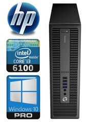 HP 600 G2 SFF i3-6100 8GB 128SSD WIN10Pro цена и информация | Стационарные компьютеры | pigu.lt