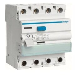 Автоматический выключатель остаточного тока CDC440J 40A 30mA AC 4P Hager цена и информация | Выключатели, розетки | pigu.lt