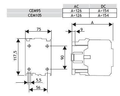 CEM 95A 230V ETI kontaktorius kaina ir informacija | Apsaugos sistemos, valdikliai | pigu.lt