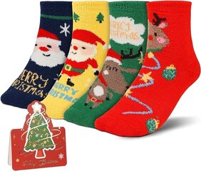 Женские рождественские носки Daiphil, 4 пары цена и информация | Женские носки | pigu.lt