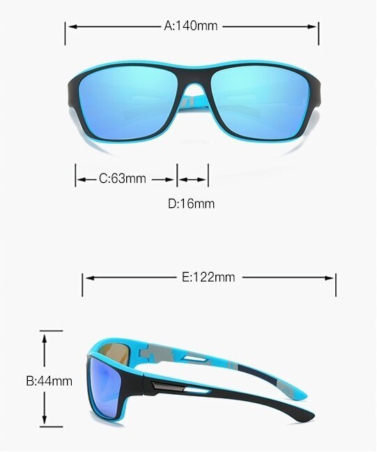 Sportiniai akiniai nuo saulės PolarSky, mėlyni kaina ir informacija | Sportiniai akiniai | pigu.lt