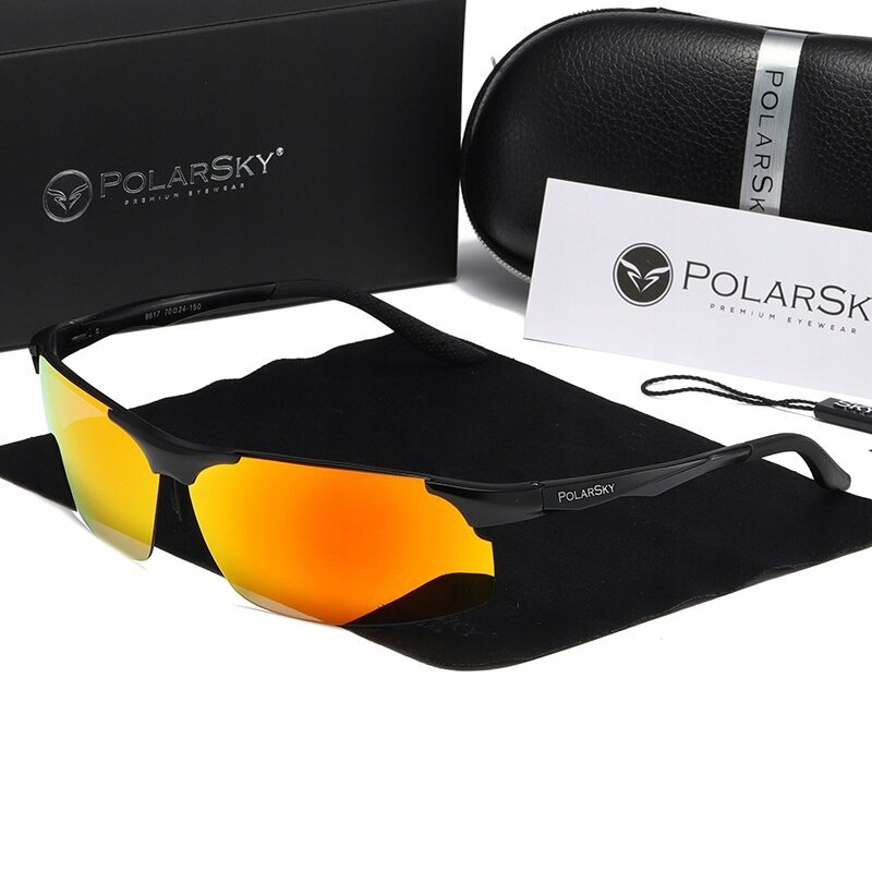 Akiniai nuo saulės PolarSky, juodi/orandžiniai kaina ir informacija | Sportiniai akiniai | pigu.lt