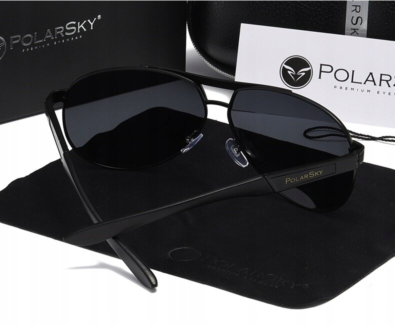 Poliarizuoti akiniai PolarSky Aviator Uv400 kaina ir informacija | Akiniai nuo saulės vyrams | pigu.lt