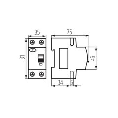 Автоматический выключатель KRO6 2P C32 30mA AC Ideal цена и информация | Выключатели, розетки | pigu.lt