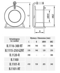 Plastikinis kabelių būgnas 4x230V + termoelektrinis 1116-300 RT kaina ir informacija | Prailgintuvai | pigu.lt