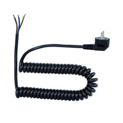 Спиральный соединительный шнур - угловой штекер 3x1.00 05VVH8-F черный - 10mb цена и информация | Кабели и провода | pigu.lt