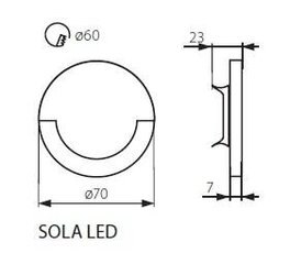 Светильник для лестниц SOLA LED WW 12V теплый - Kanlux цена и информация | Настенные светильники | pigu.lt