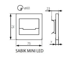 Светильник для лестниц SABIK LED WW 12V теплый - Kanlux цена и информация | Настенные светильники | pigu.lt