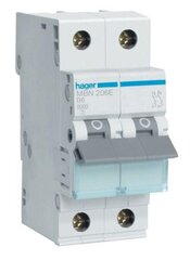 Автоматический выключатель MBN263E 2P B63 с перегрузкой по току Hager цена и информация | Выключатели, розетки | pigu.lt