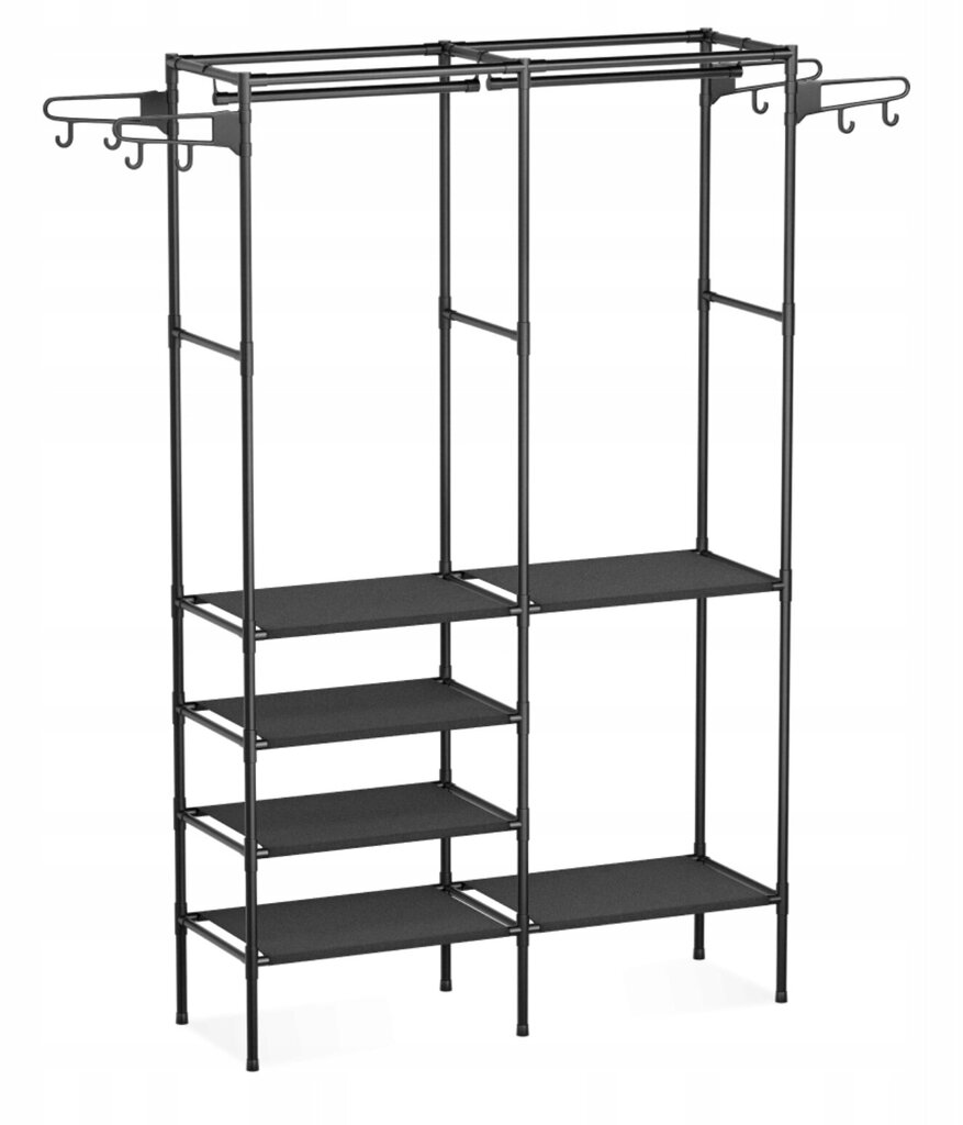 Drabužių kabykla Markadler, 177x108x36 cm, juoda kaina ir informacija | Drabužių kabyklos | pigu.lt
