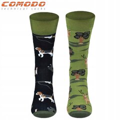 Medžiotojo ir miškininko kojinės su elnio motyvu, Comodo, Funny SM1/31, juodos/žalios spalvos цена и информация | Мужские носки | pigu.lt
