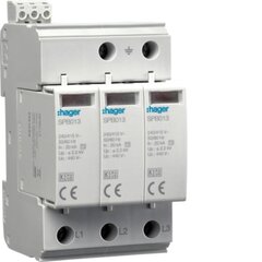 Ограничитель перенапряжения T2 SPD, 3P, IT 3+0, In 20kA, Imax 40kA, Up≤2,2kV контакт - SPB517 цена и информация | Системы безопасности, контроллеры | pigu.lt