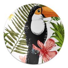 Apvalus kilimėlis po kėdę Decormat, Toucan ir ananasai, 100 cm, įvairių spalvų kaina ir informacija | Biuro kėdės | pigu.lt