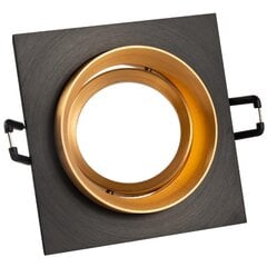 Скрытый квадратный светильник LIKA MR16 черный/золото 322029 цена и информация | Потолочные светильники | pigu.lt