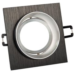 Скрытый квадратный светильник LIKA MR16 черный/серебро 322036 цена и информация | Потолочные светильники | pigu.lt