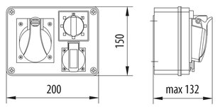 R-BOX 190 1x230V 1x16A/4P 0-1 skirstomasis įrenginys - B.1210W kaina ir informacija | Elektros jungikliai, rozetės | pigu.lt