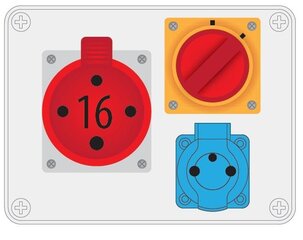 R-BOX 190 1x230V 1x16A/4P 0-1 skirstomasis įrenginys - B.1210W kaina ir informacija | Elektros jungikliai, rozetės | pigu.lt