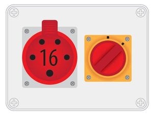 R-BOX 190 1x16A/5P 0-1 skirstomasis įrenginys - B.1224W kaina ir informacija | Elektros jungikliai, rozetės | pigu.lt