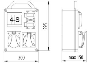 R-BOX 240R-4 2x230V 2x16A/4P 4S распределительное устройство - B.1705R цена и информация | Выключатели, розетки | pigu.lt