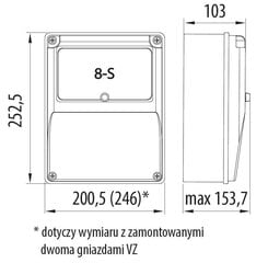 Распределительное устройство R-BOX 240-8 2x16A/5P 8S - B.1808 цена и информация | Выключатели, розетки | pigu.lt