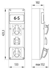 Распределительное устройство R-BOX SLIM 1x16A/5P 2x230V 6S - B.SLIM-6S-3 цена и информация | Выключатели, розетки | pigu.lt