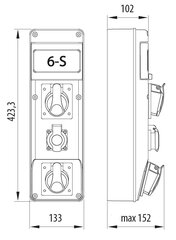 R-BOX SLIM skirstomasis skydas 2x16A/5P 1x230V 6S - B.SLIM-6S-5 kaina ir informacija | Elektros jungikliai, rozetės | pigu.lt