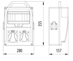 R-BOX 300R 1x16A/5P 2x230V 9S распределительное устройство - B.18.300-2 цена и информация | Выключатели, розетки | pigu.lt