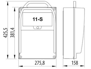 R-BOX 382R 11-S 1x16A/5P 1x32A/5P 3x230V L-0-P распределительное устройство - B.18.382-8W цена и информация | Выключатели, розетки | pigu.lt
