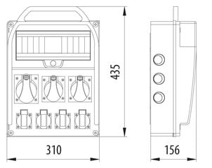 Распределительное устройство R-BOX 380R 1x16A/5P 1x32A/5P 3x230V 13S B.18.380-12 цена и информация | Выключатели, розетки | pigu.lt