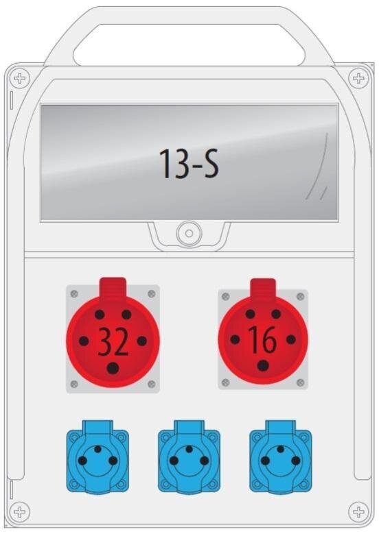 Skirstomasis įrenginys - B.18.380-12 R-BOX 380R 1x16A/5P 1x32A/5P 3x230V 13S цена и информация | Elektros jungikliai, rozetės | pigu.lt