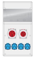 MAX BOX-11S 1x32A/5P, 1x16A/5P, 4x230V IP65 skirstomieji įrenginiai - B.MAX-11S-2 kaina ir informacija | Elektros jungikliai, rozetės | pigu.lt