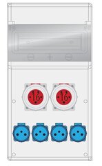 MAX BOX-11S skirstomasis įrenginys 2x16A/5P, 4x230V IP65 - B.MAX-11S-4 kaina ir informacija | Elektros jungikliai, rozetės | pigu.lt