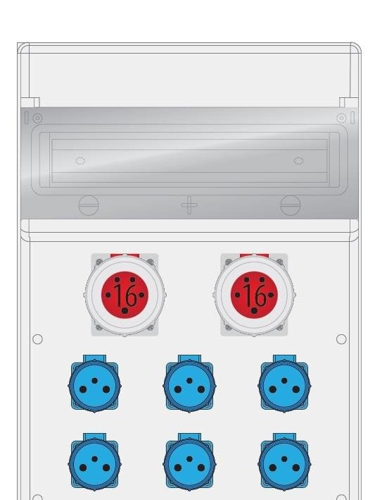 MAX BOX-16S 2x16A/5P, 6x230V IP65 skirstomasis įrenginys - B.MAX-16S-4 цена и информация | Elektros jungikliai, rozetės | pigu.lt