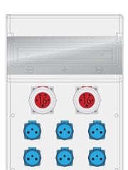 MAX BOX-16S 2x16A/5P, 6x230V IP65 skirstomasis įrenginys - B.MAX-16S-4 kaina ir informacija | Elektros jungikliai, rozetės | pigu.lt