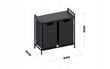 Stovas su 2-ių skalbinių rūšiavimo krepšiais Mark Adler, 73x73x33 cm, juoda kaina ir informacija | Vonios kambario aksesuarai | pigu.lt