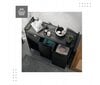 Stovas su 3-ių skalbinių rūšiavimo krepšiais Mark Adler, 73x93x33 cm, juoda kaina ir informacija | Vonios kambario aksesuarai | pigu.lt