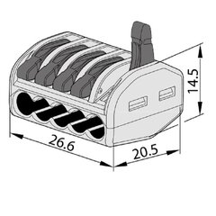 Atidarymo jungtis 5x0,75-4 mm 196974705 Tracon kaina ir informacija | Elektros jungikliai, rozetės | pigu.lt