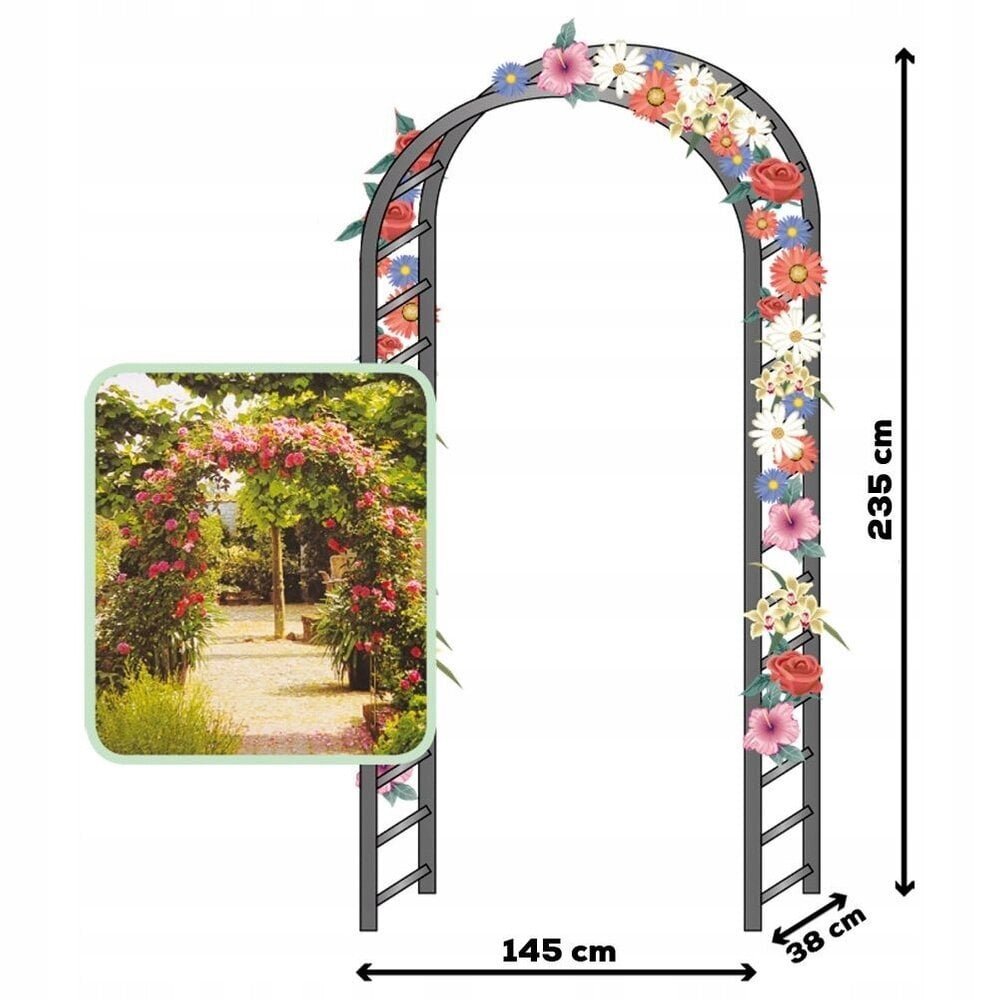 Gėlių arka Vilde, 235 cm kaina ir informacija | Gėlių stovai, vazonų laikikliai | pigu.lt