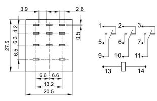 Miniatiūrinė relė RM12 3P 48V AC kaina ir informacija | Elektros jungikliai, rozetės | pigu.lt