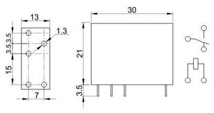 Pramoninė relė PCB 1P 110V DC kaina ir informacija | Elektros jungikliai, rozetės | pigu.lt