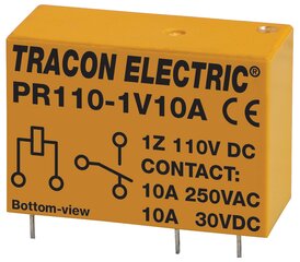 Pramoninė relė PCB 1P 110V DC kaina ir informacija | Elektros jungikliai, rozetės | pigu.lt