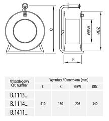 Prailginimo kabelis ant ritės 4xGZ16A 3x1,5 50 m guma kaina ir informacija | Prailgintuvai | pigu.lt